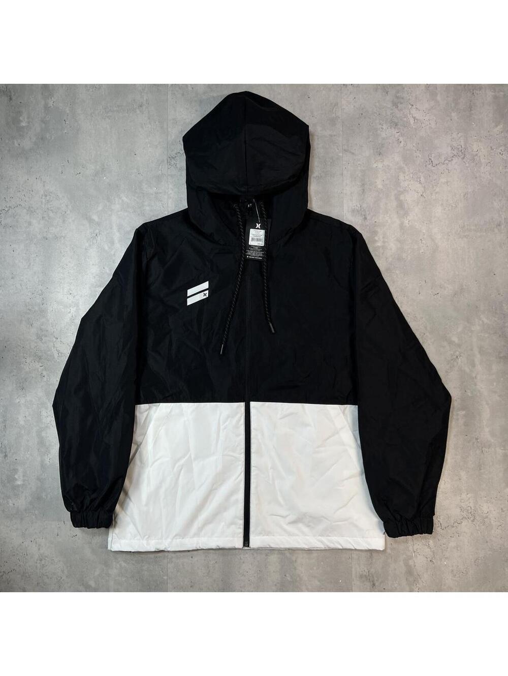 Y2K Black Hurley Skater Windbreaker Jacket